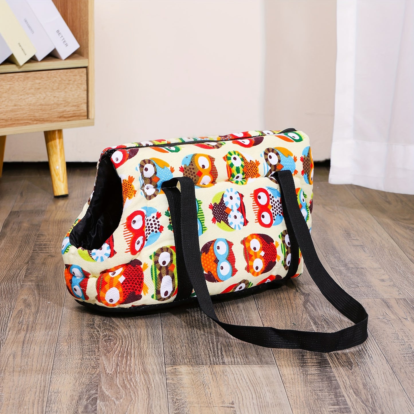 Portable Cat Carrier Bag with Zipper - Washable Polyester, Shoulder Strap for Small to Medium Cats