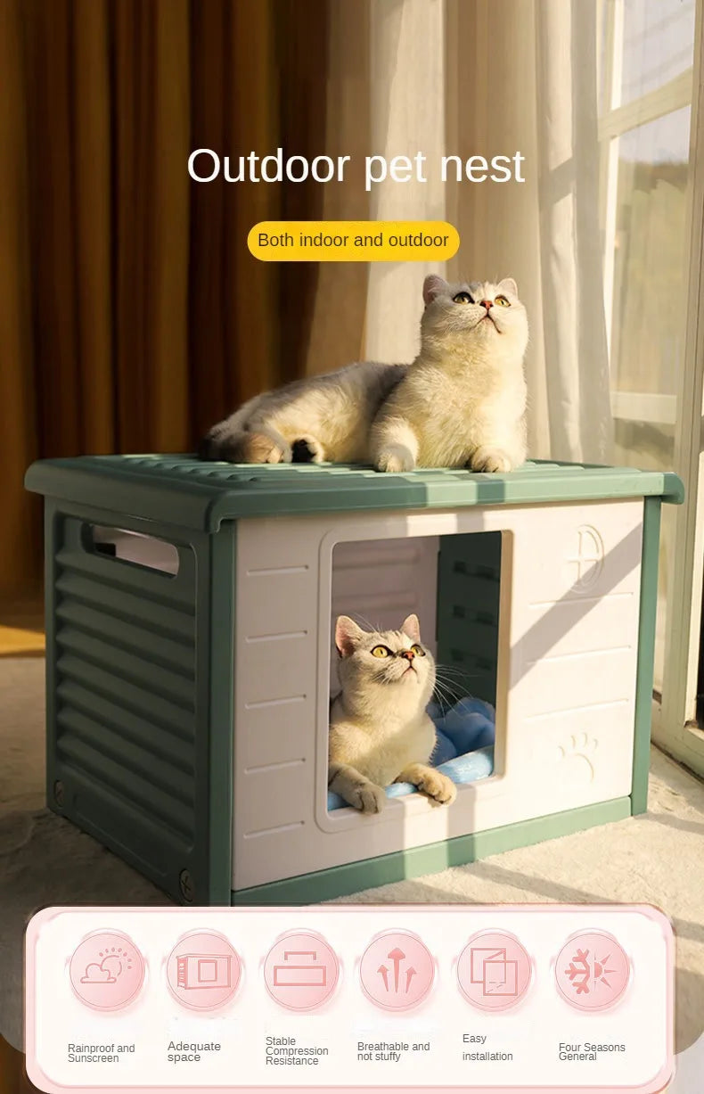 Kennel Outdoor Dog House Summer Small Dog Pet Indoor Four Seasons Cat Nest Outdoor Rainproof Pet Nest