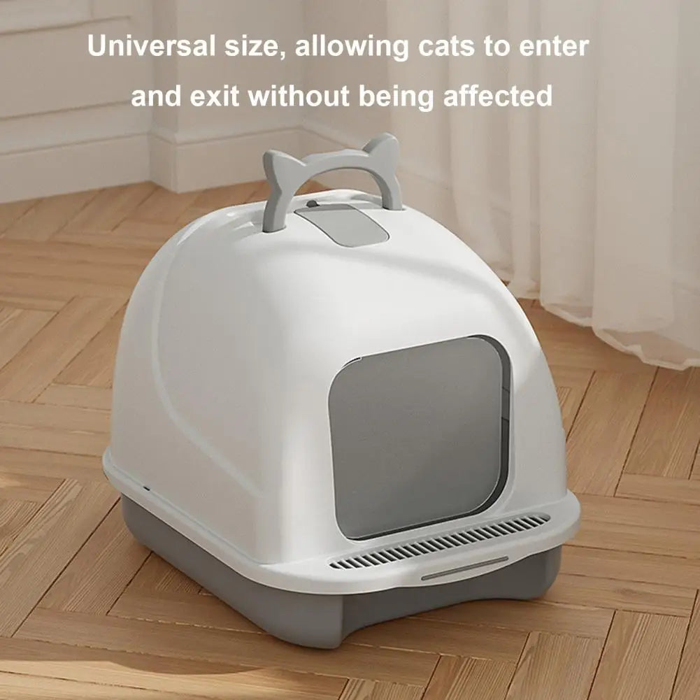 Large Cat Litter Box with Lid Closed Kitten Litter Pan with Litter Scoop Cat Enclosed Toilet Spacious Interior Pet Supplies