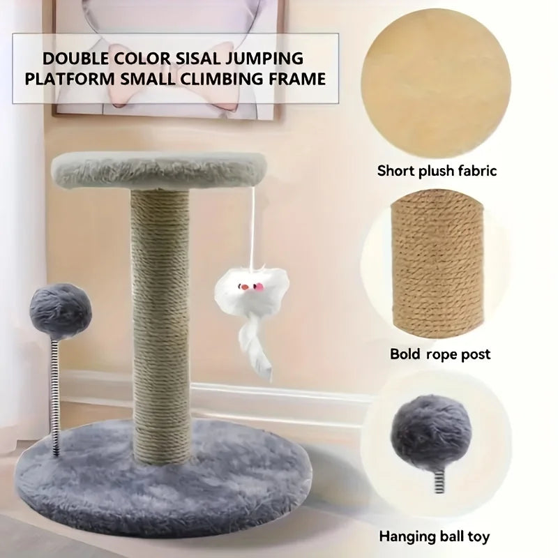 KEMORELA Cat Tree Tower Cat Scratching Post with Interactive Ball Toys and Plush Mouse for Kitty Cat Play Tower Centre for Play