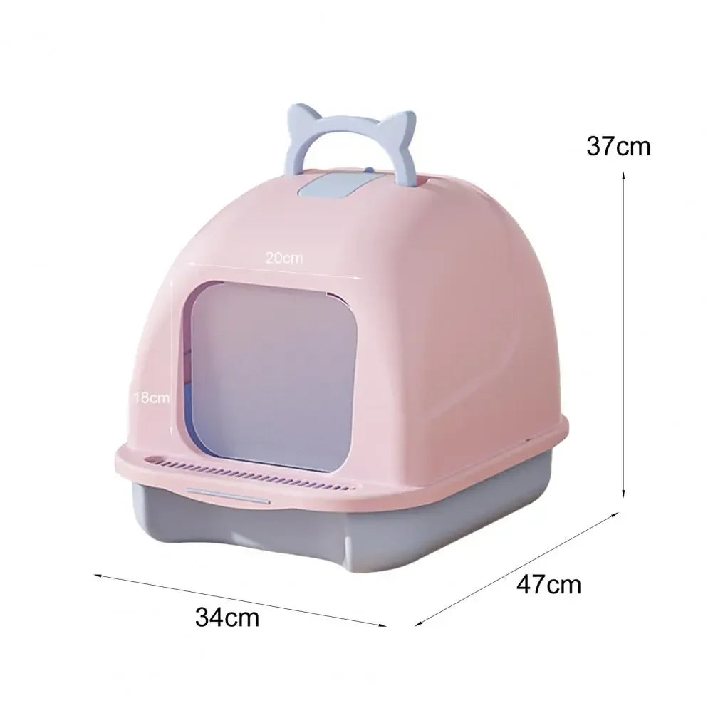 Large Cat Litter Box with Lid Closed Kitten Litter Pan with Litter Scoop Cat Enclosed Toilet Spacious Interior Pet Supplies