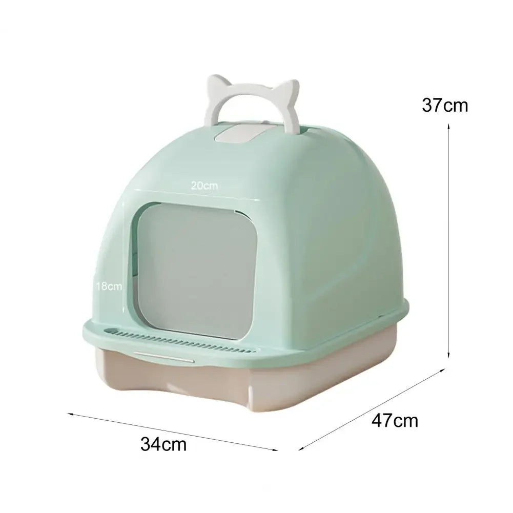 Large Cat Litter Box with Lid Closed Kitten Litter Pan with Litter Scoop Cat Enclosed Toilet Spacious Interior Pet Supplies