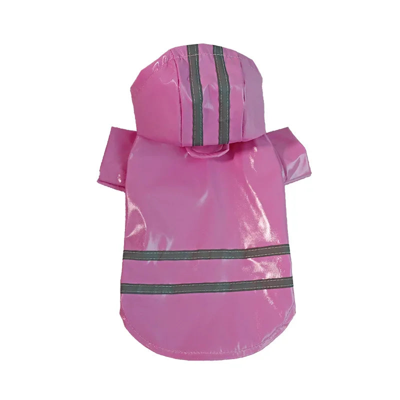 Giacca Impermeabile per piccoli cani con Cappuccio e Striscia Riflettente, Abbigliamento Traspirante da Esterno per Cuccioli