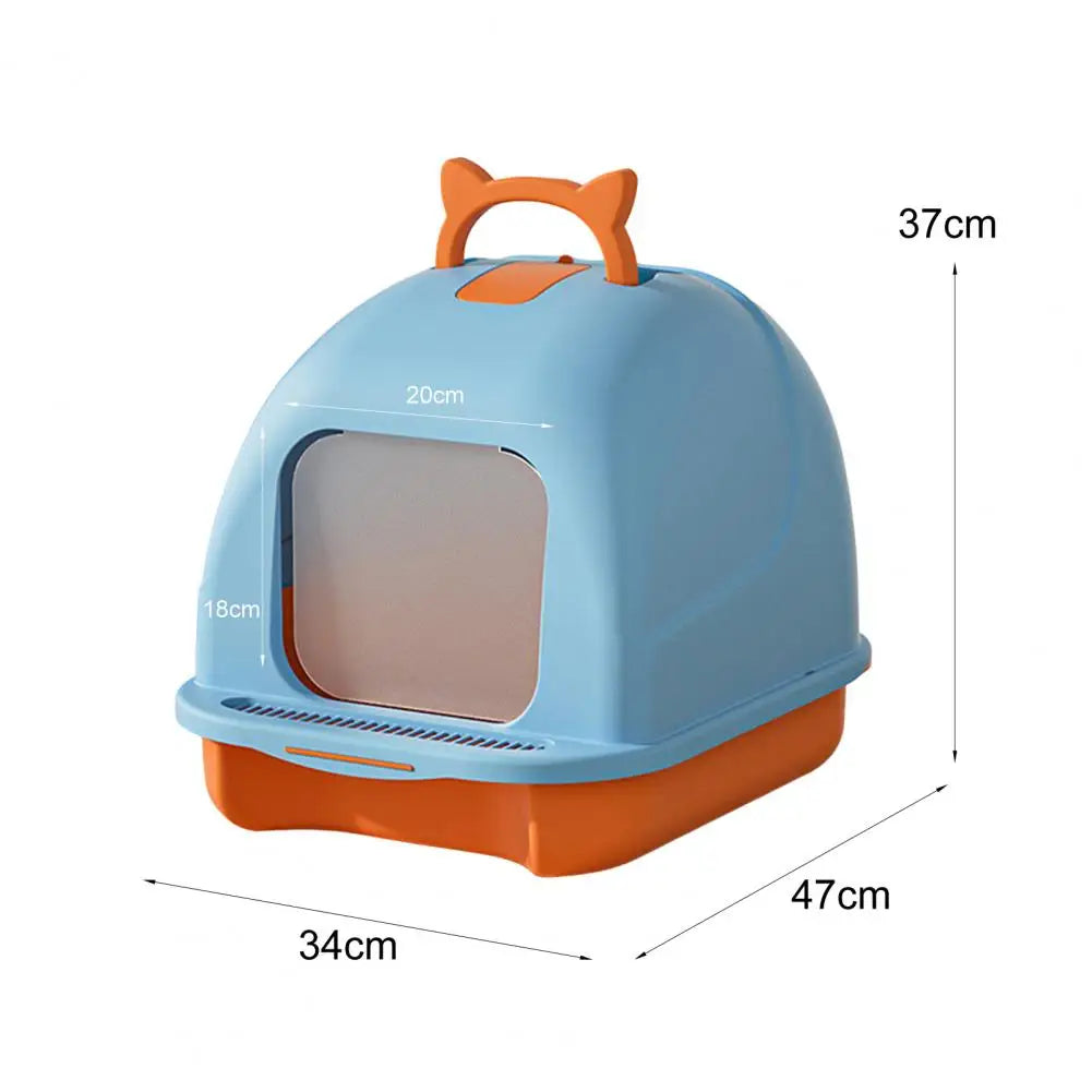 Large Cat Litter Box with Lid Closed Kitten Litter Pan with Litter Scoop Cat Enclosed Toilet Spacious Interior Pet Supplies