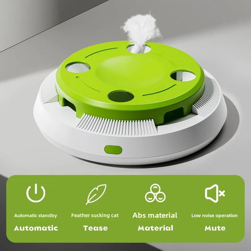 Giostra Automatica per Gatti con Piume Interattive, gioco perfetto per stimolare i gatti e l'istinto alla caccia