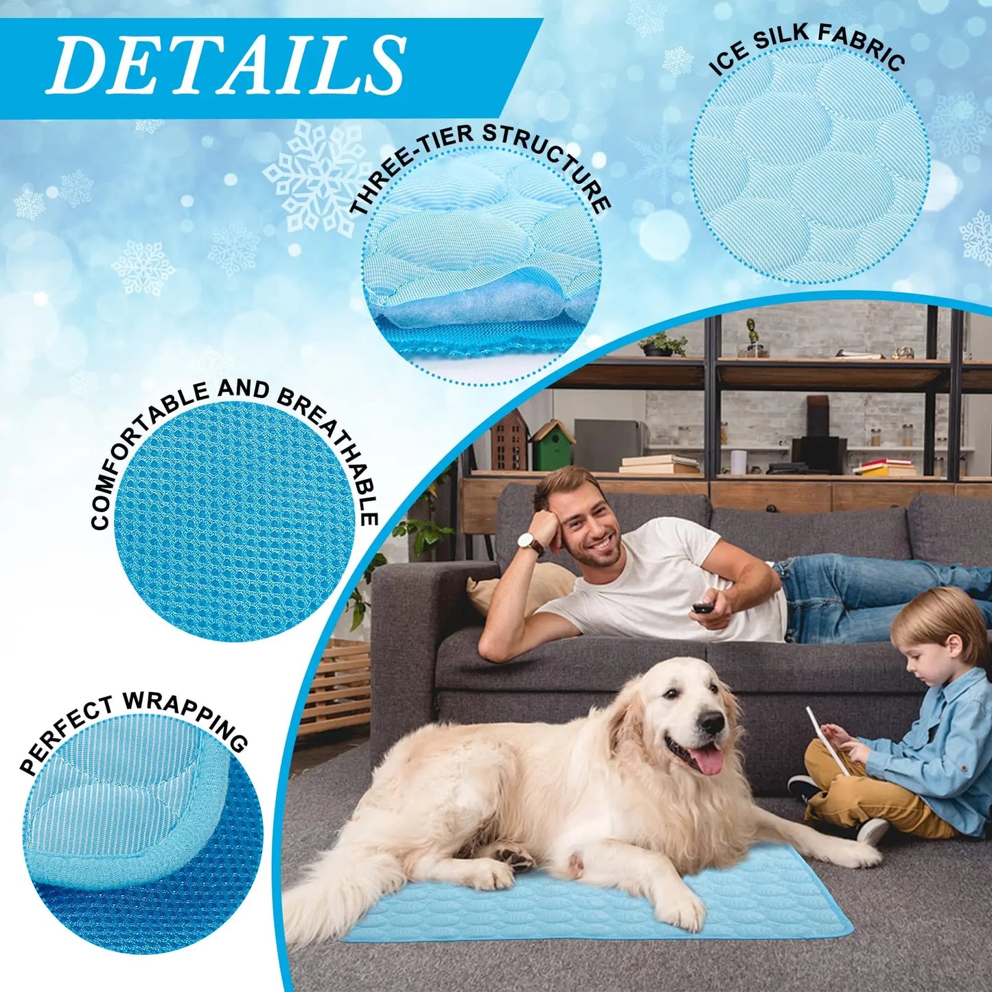 Cooling Mat For Dogs And Cats Summer Pet Cooling Pad Durable Waterproof Dog Bed Cool Mat For Small Medium Large Dogs Non Toxic