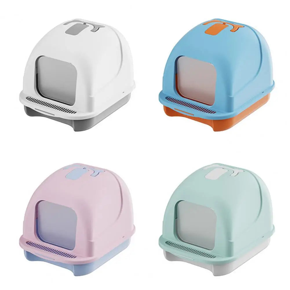 Large Cat Litter Box with Lid Closed Kitten Litter Pan with Litter Scoop Cat Enclosed Toilet Spacious Interior Pet Supplies