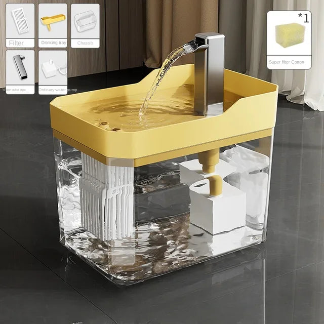 Fontanella distributore d'acqua per gatti e cani, alimentazione USB con sistema anti-surriscaldamento, ricircolo e filtro