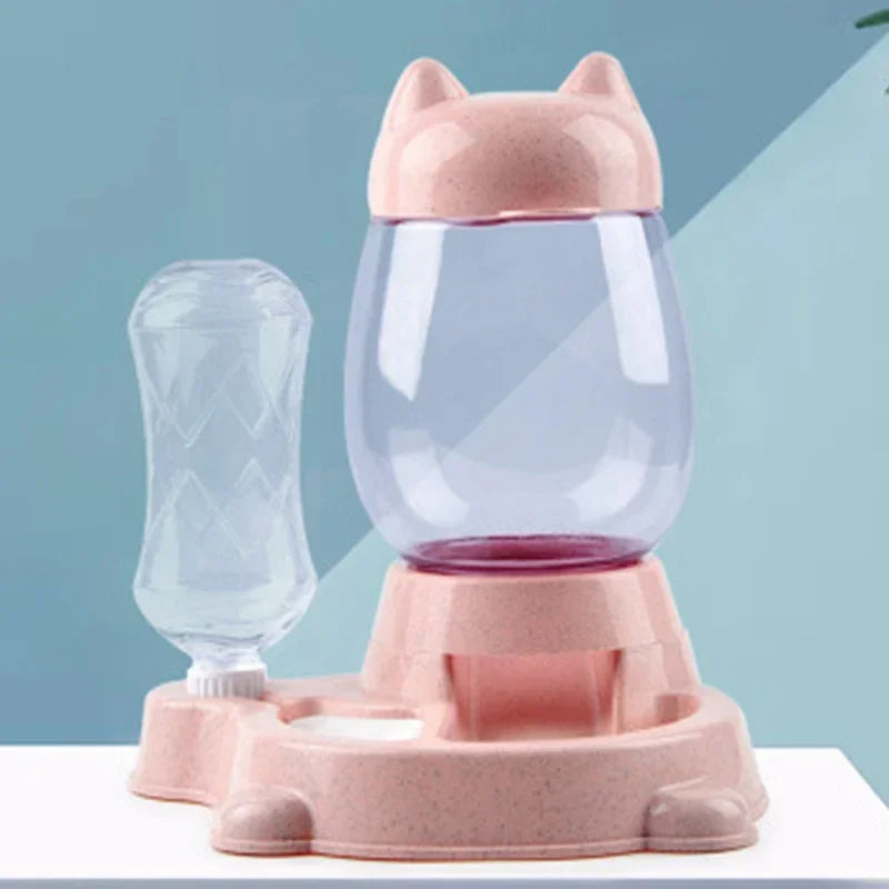 Distributore di cibo e acqua 2 in 1, per gatti e cani