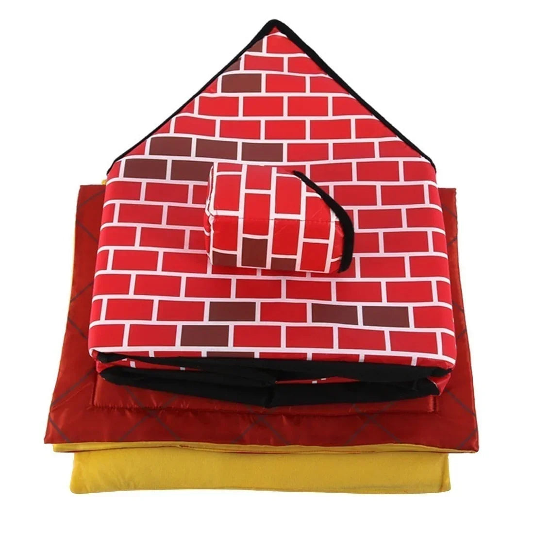 Foldable Kennel Small Dog Cat Kennel Warm and Comfortable Portable Brick Wall Style Pet Dog House Cat Bed