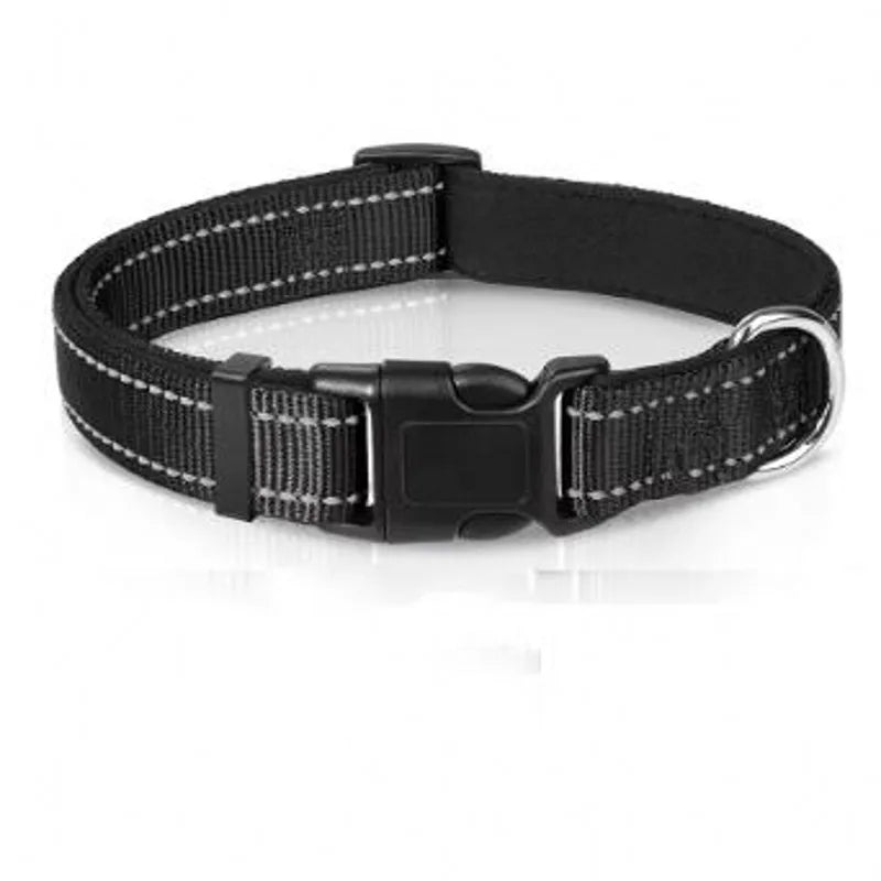 Dog Collar Reflective Adjustable Breathable Nylon Soft Padded DurableePet Collar for Small Medium Large Dog Bone Rope