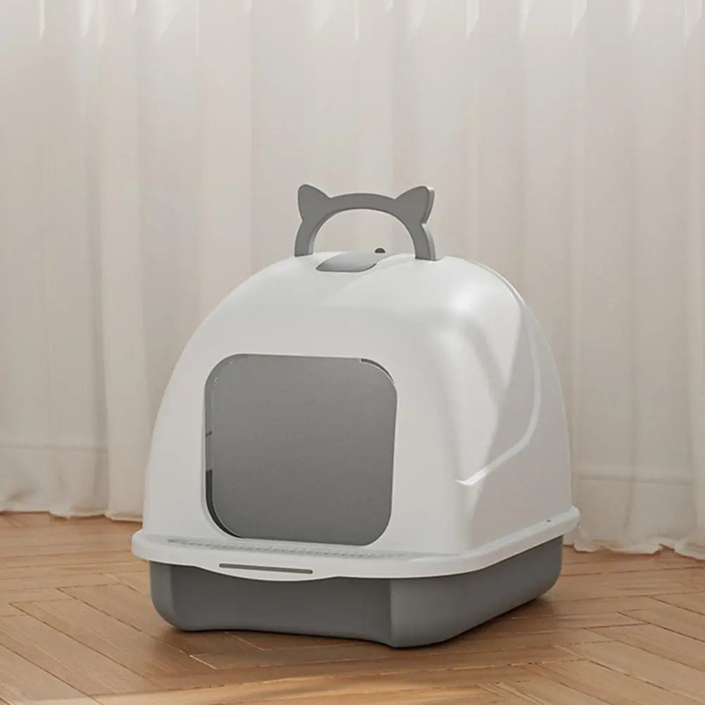 Large Cat Litter Box with Lid Closed Kitten Litter Pan with Litter Scoop Cat Enclosed Toilet Spacious Interior Pet Supplies