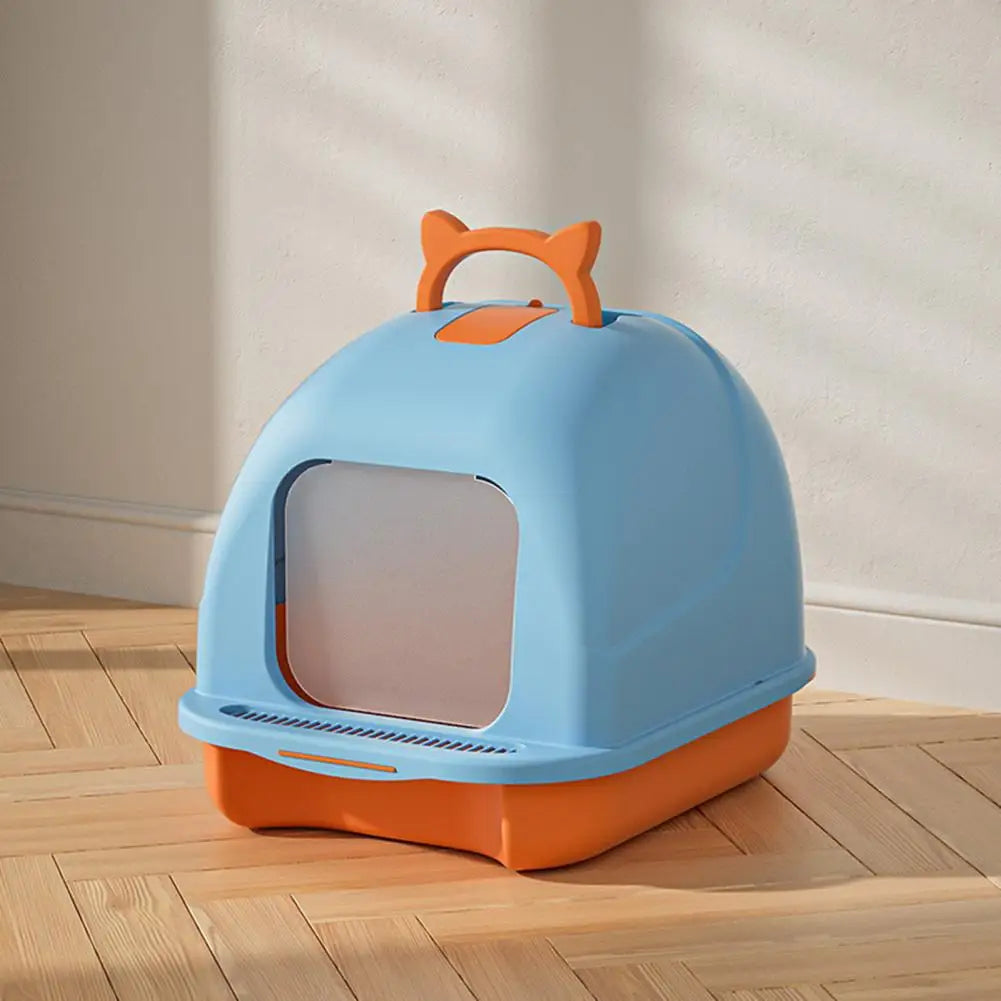 Large Cat Litter Box with Lid Closed Kitten Litter Pan with Litter Scoop Cat Enclosed Toilet Spacious Interior Pet Supplies