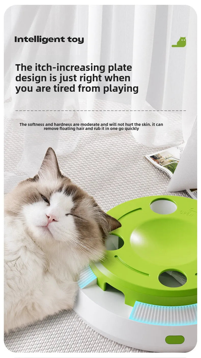 Giostra Automatica per Gatti con Piume Interattive, gioco perfetto per stimolare i gatti e l'istinto alla caccia