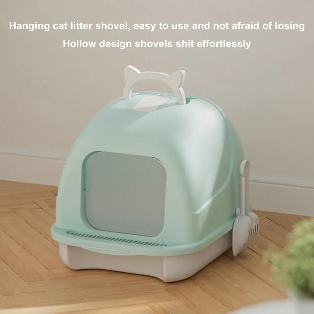 Large Cat Litter Box with Lid Closed Kitten Litter Pan with Litter Scoop Cat Enclosed Toilet Spacious Interior Pet Supplies