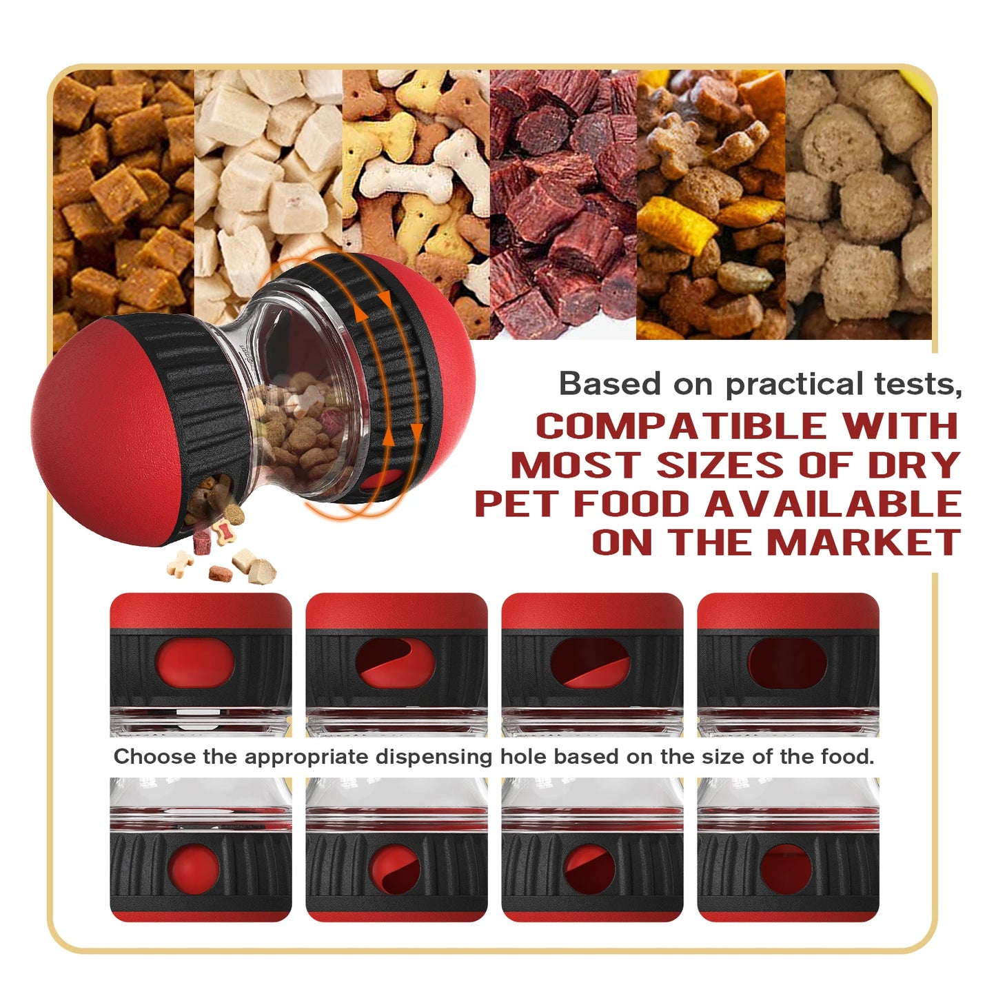 Pallina per lenta distribuzione dei croccantini - Giocattolo ideale per Cani e Gatti per intelligenza e addestramento