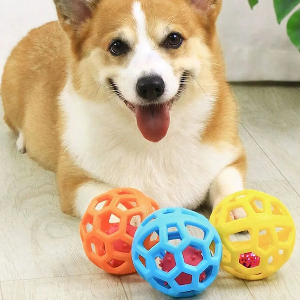 Dog Toy Ball, Pet Boredom Relief Bell Ball, Interactive Play Toy for Dogs, Fun Chew Ball with Bell