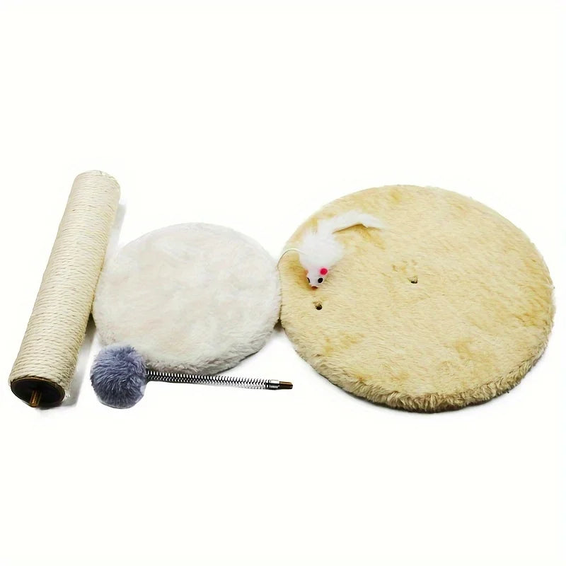 KEMORELA Cat Tree Tower Cat Scratching Post with Interactive Ball Toys and Plush Mouse for Kitty Cat Play Tower Centre for Play
