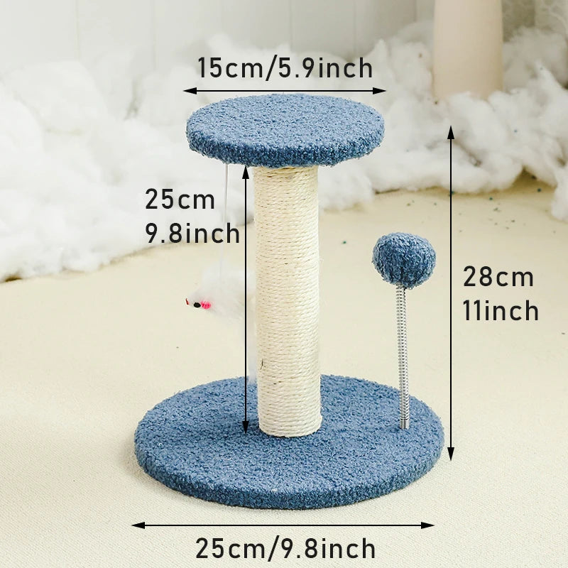 Cat Tree Tower, Cat Scratching Post with Interactive Ball Toys and Plush Mouse for Kitty Cat Play Tower Activity Centre for Play