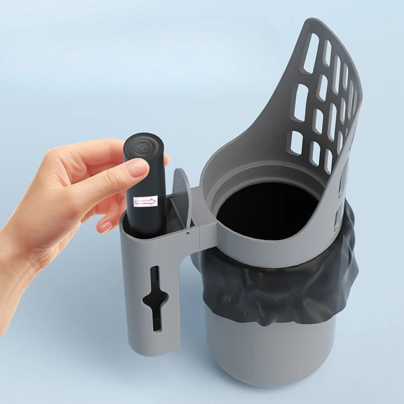 Cat Litter Scoop Large Capacity Easy Clean Design with Paw Print Liner Space Saving Pet Waste Disposal for Home Use