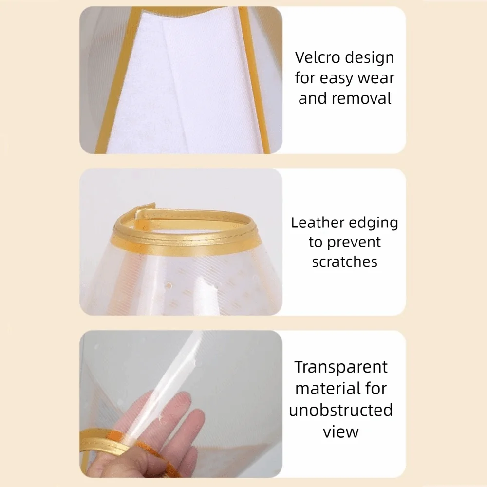 Adjustable Pet Recovery Collar Anti-Lick Anti-Scratching Dog Anti-Bite Collar Breathable Anti-Chew Cat Elizabethan Collar