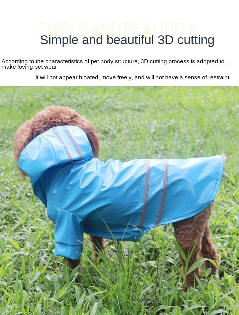 Giacca Impermeabile per piccoli cani con Cappuccio e Striscia Riflettente, Abbigliamento Traspirante da Esterno per Cuccioli