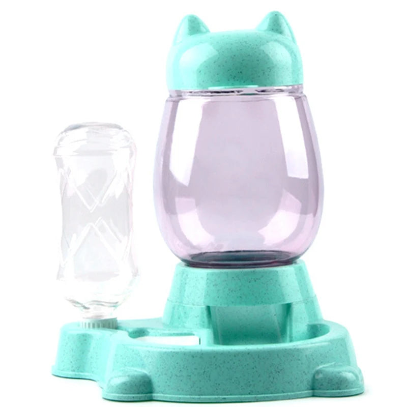 Distributore di cibo e acqua 2 in 1, per gatti e cani