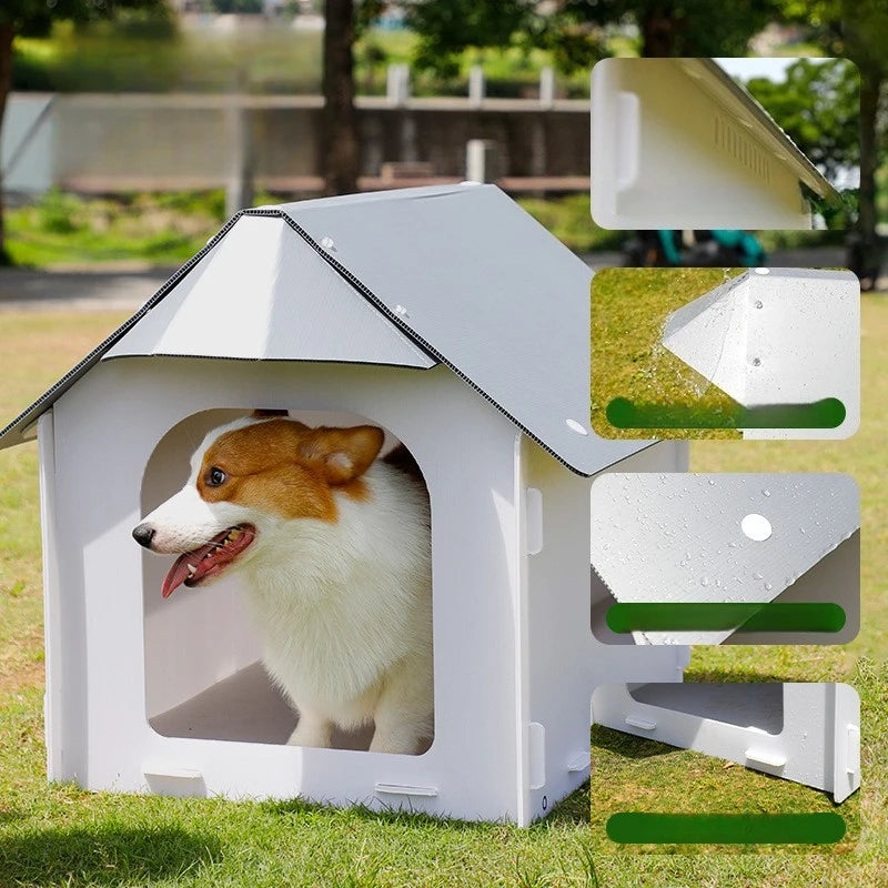 Outdoor Plastic Kennel Rain-proof Dog House Small and Medium-sized Dog Outdoor Dedicated Waterproof Pet Nest Keep Warm Dog Beds