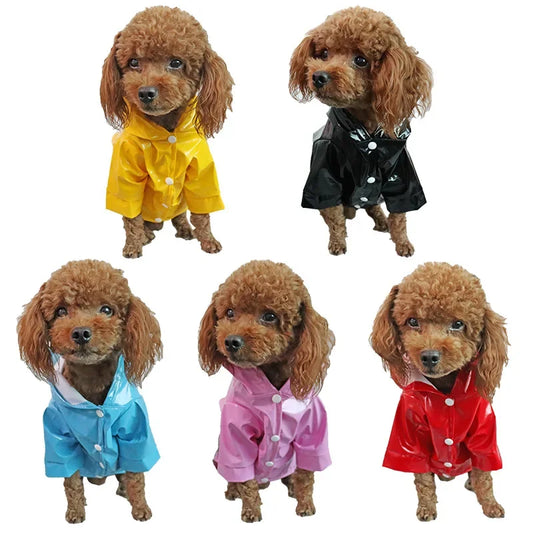 Giacca Impermeabile per piccoli cani con Cappuccio e Striscia Riflettente, Abbigliamento Traspirante da Esterno per Cuccioli