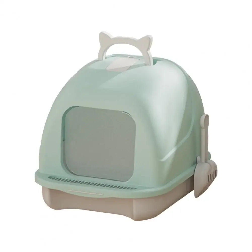 Large Cat Litter Box with Lid Closed Kitten Litter Pan with Litter Scoop Cat Enclosed Toilet Spacious Interior Pet Supplies