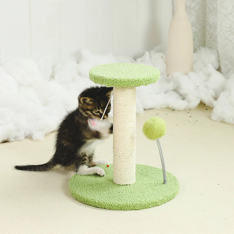 Cat Tree Tower, Cat Scratching Post with Interactive Ball Toys and Plush Mouse for Kitty Cat Play Tower Activity Centre for Play