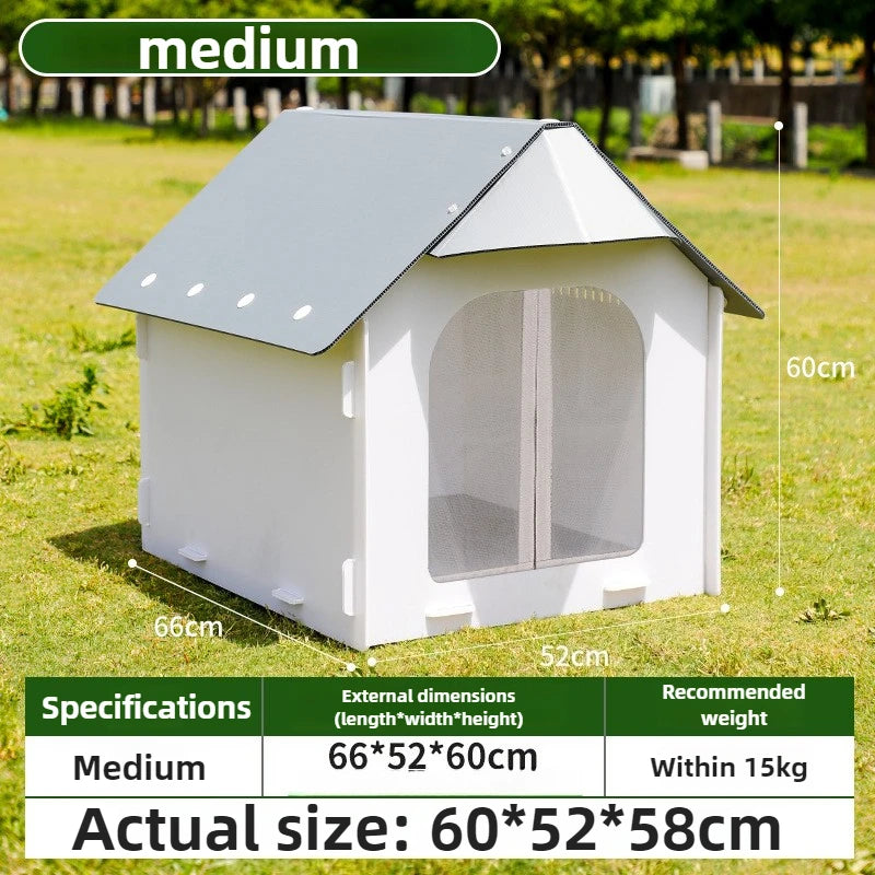 Outdoor Plastic Kennel Rain-proof Dog House Small and Medium-sized Dog Outdoor Dedicated Waterproof Pet Nest Keep Warm Dog Beds