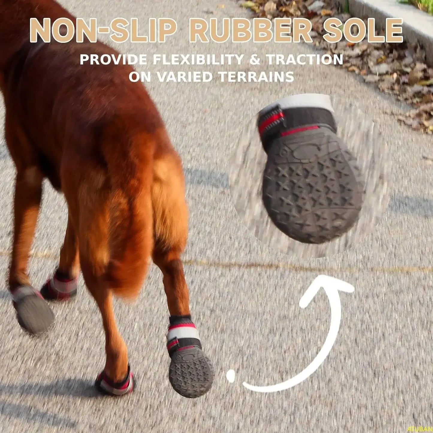 Dog Shoes,Waterproof Dog Boots Adjustable Reflective Straps,Comfortable and Breathable Paw Protectors for Varied Complex terrain