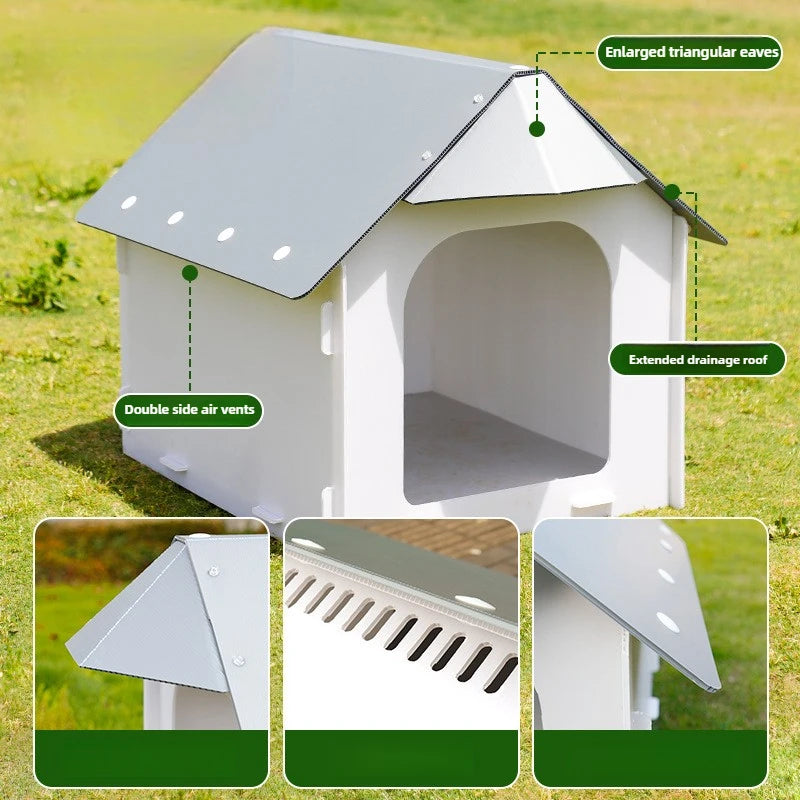 Outdoor Plastic Kennel Rain-proof Dog House Small and Medium-sized Dog Outdoor Dedicated Waterproof Pet Nest Keep Warm Dog Beds