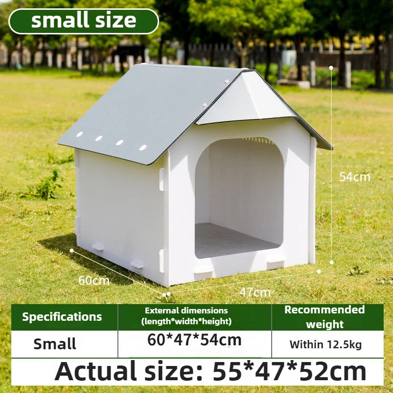 Outdoor Plastic Kennel Rain-proof Dog House Small and Medium-sized Dog Outdoor Dedicated Waterproof Pet Nest Keep Warm Dog Beds