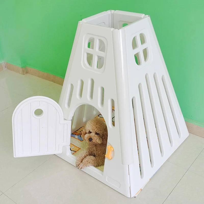 Indoor Teddy Dog House Outdoors Plastic Bichon House Small Medium Chihuahua Puppy Kennel Door Luxury Breathable Dogs Supplies