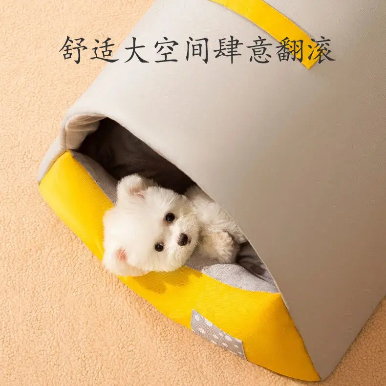 Dog Kennel for All Seasons, Removable and Washable Cat Kennel, Teddy Small Dog Winter Warm Enclosed Pet Winter Dog House