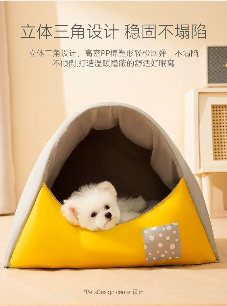 Dog Kennel for All Seasons, Removable and Washable Cat Kennel, Teddy Small Dog Winter Warm Enclosed Pet Winter Dog House