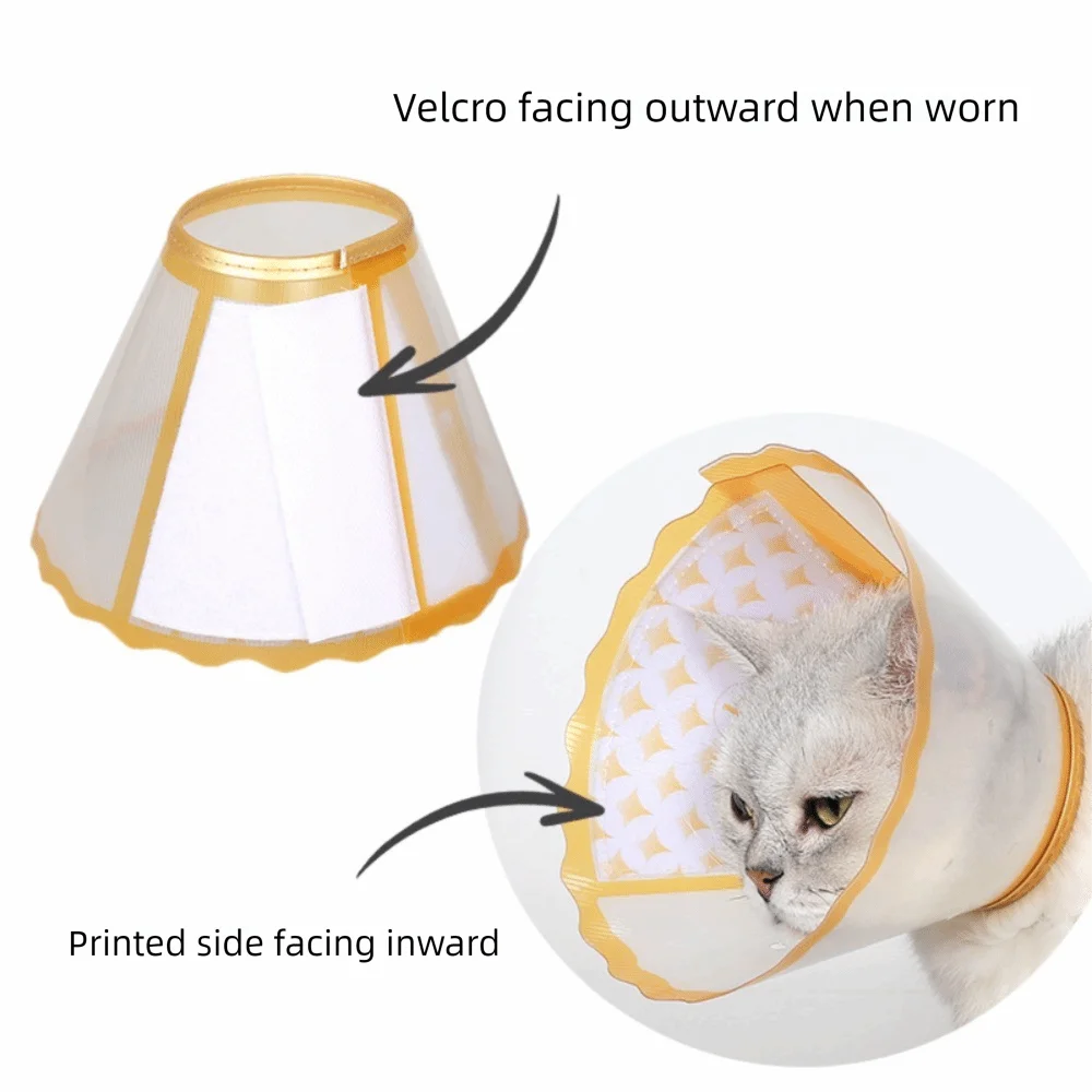 Adjustable Pet Recovery Collar Anti-Lick Anti-Scratching Dog Anti-Bite Collar Breathable Anti-Chew Cat Elizabethan Collar