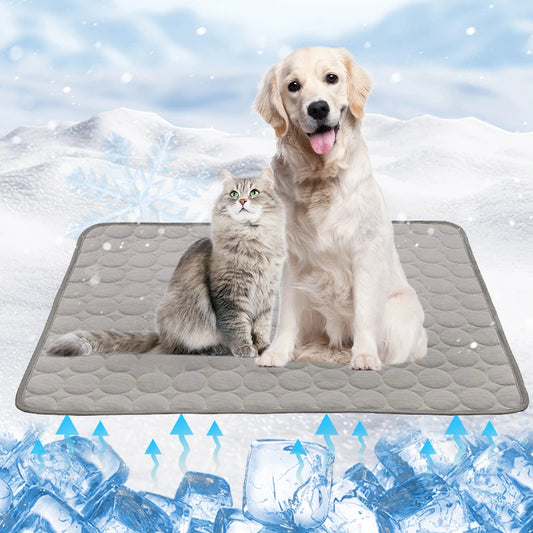 Dog Cooling Mat Summer Washable Portable Pet Coolings Pad For Dogs Cat Ice Silk Blanket Sofa Breathable Sleeping Mat