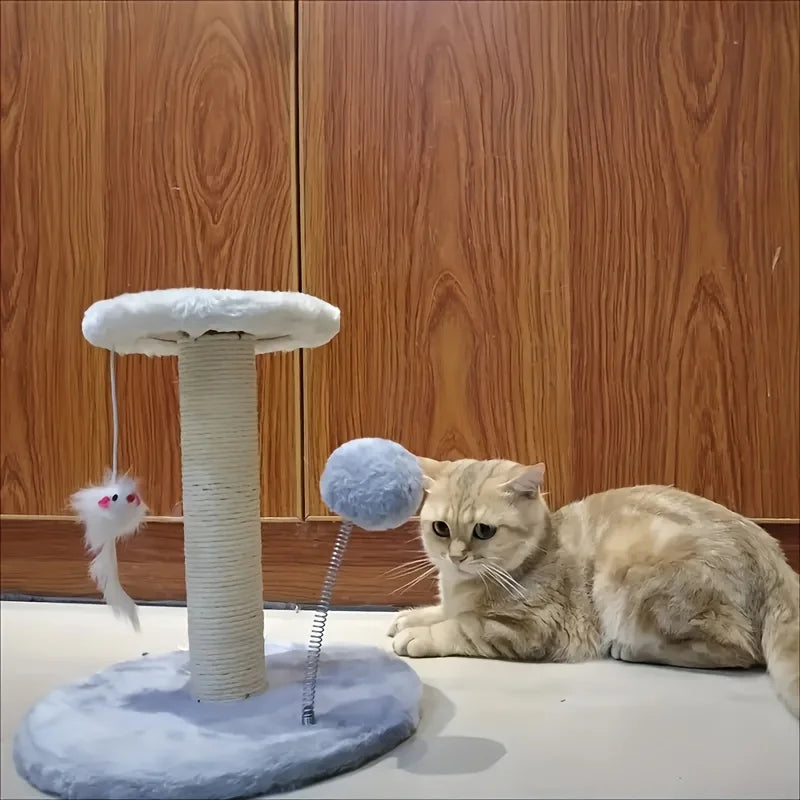 KEMORELA Cat Tree Tower Cat Scratching Post with Interactive Ball Toys and Plush Mouse for Kitty Cat Play Tower Centre for Play