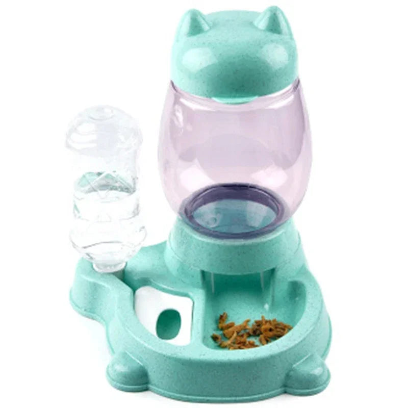 Distributore di cibo e acqua 2 in 1, per gatti e cani