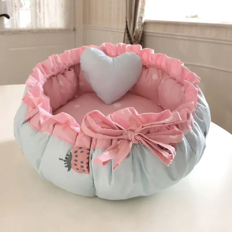 Kennel High Appearance Level Warm Small Dog Cute Princess Wind Four Seasons Universal Cartoon Print