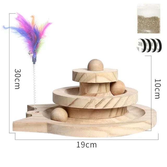 Cat Toys Ball, Training Toys, Intelligence Amusement Triple Play Disc, 2/3 Levels Pet Cat Toy Tower Tracks