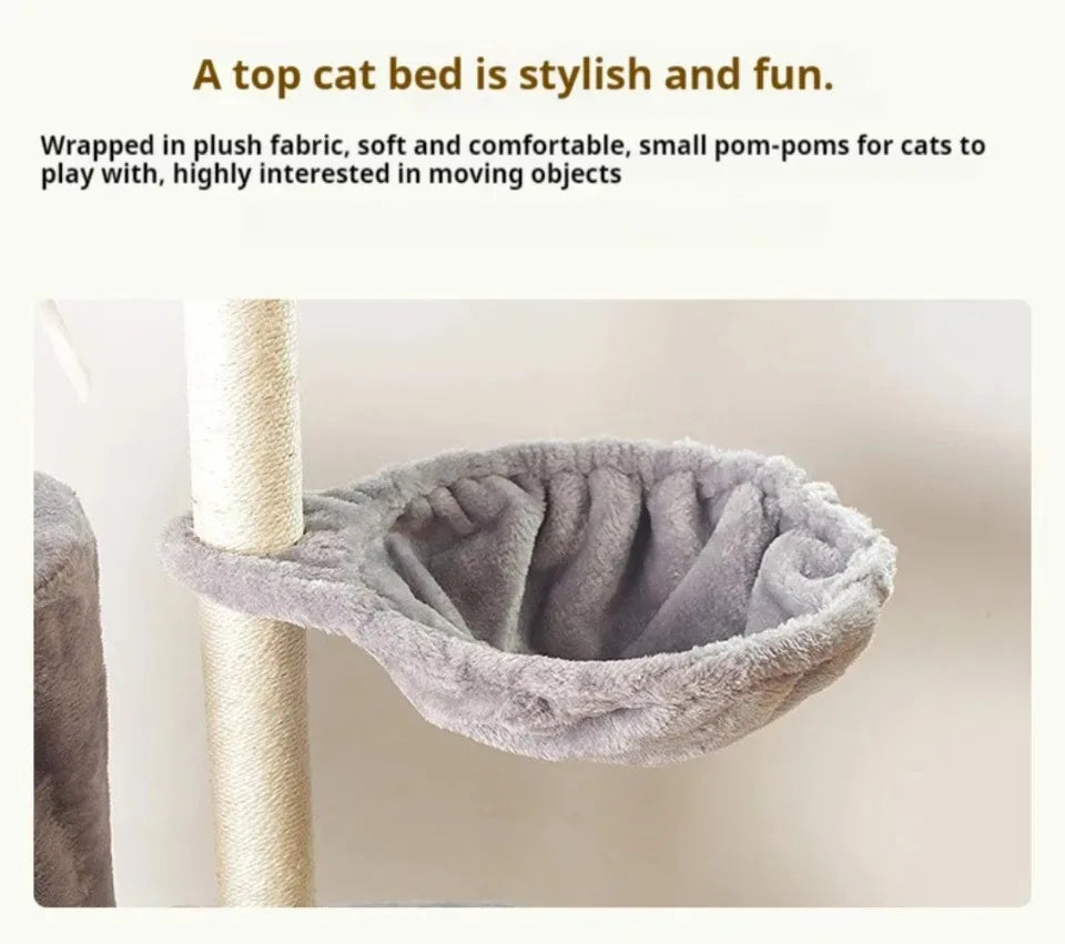 Plush Cat Tree Cat Tower Cozy Luxury Cats Condo For Indoor Multi-Level Cat Tower Sisal Covered Scratching Posts Cats Accessories