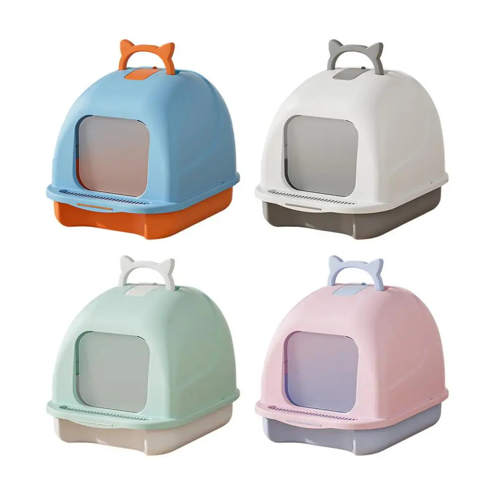 Large Cat Litter Box with Lid Closed Kitten Litter Pan with Litter Scoop Cat Enclosed Toilet Spacious Interior Pet Supplies