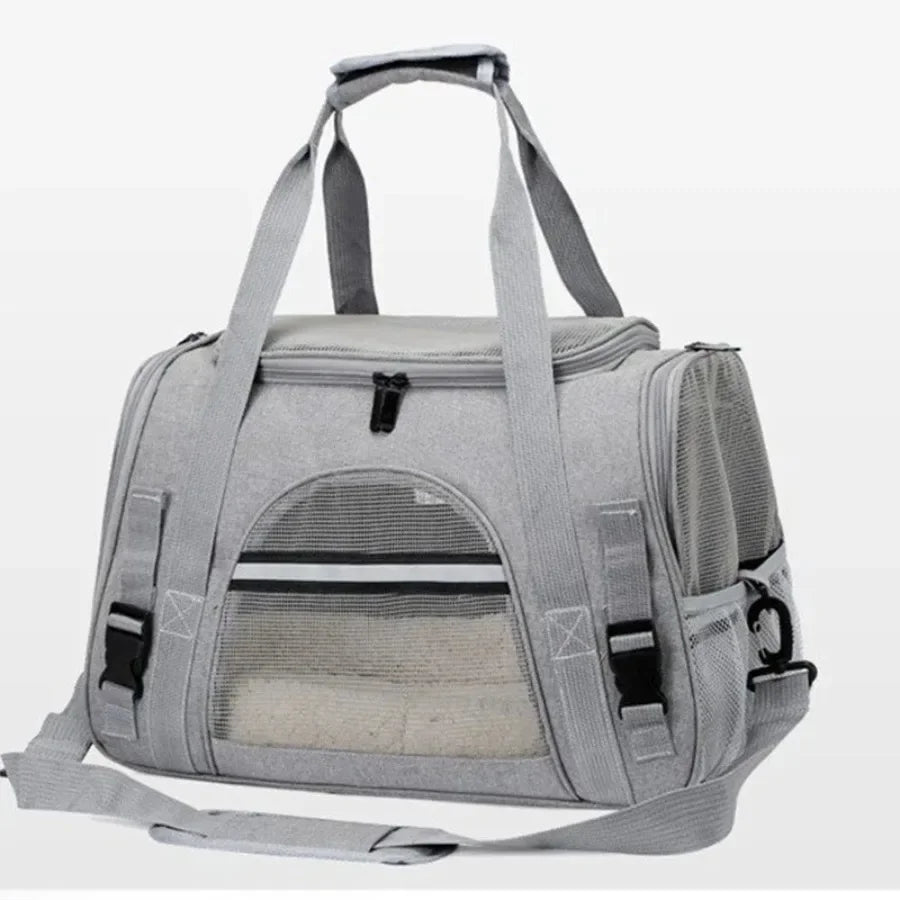 Collapsible Breathable Pet Carrier – Soft-Sided for Cats & Dogs | Crossbody Design with Large Opening | Ideal for Trave