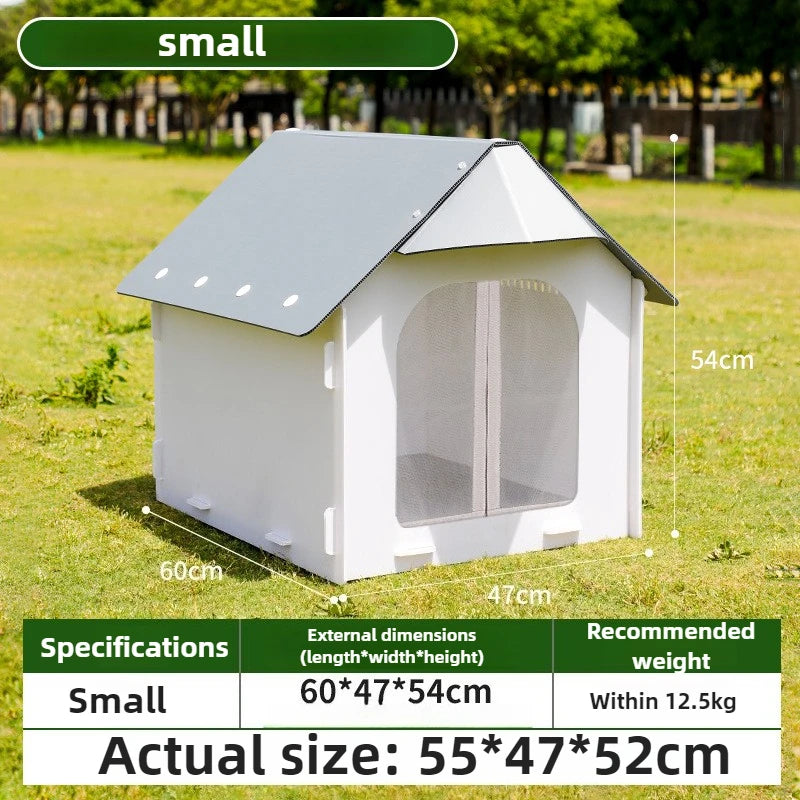 Outdoor Plastic Kennel Rain-proof Dog House Small and Medium-sized Dog Outdoor Dedicated Waterproof Pet Nest Keep Warm Dog Beds