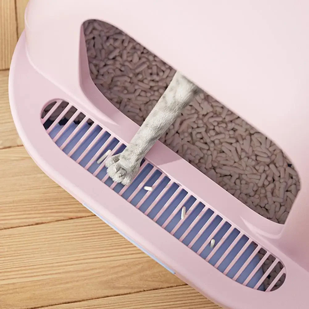 Large Cat Litter Box with Lid Closed Kitten Litter Pan with Litter Scoop Cat Enclosed Toilet Spacious Interior Pet Supplies