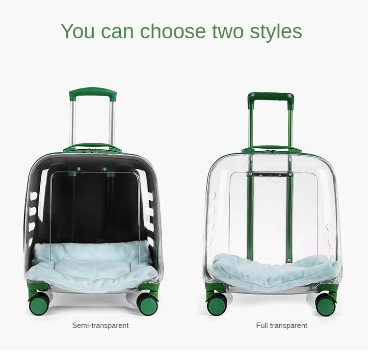 Cats Carrier Pet Backpacks PC Material Travel Stroller Bags Pet Shop Transparent Transportation Products on Wheels Accessories